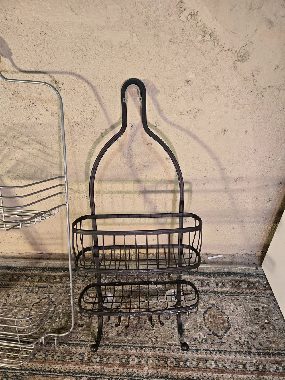 Lot Of Three Over The Shower Caddies Plastic Metal And Bronze